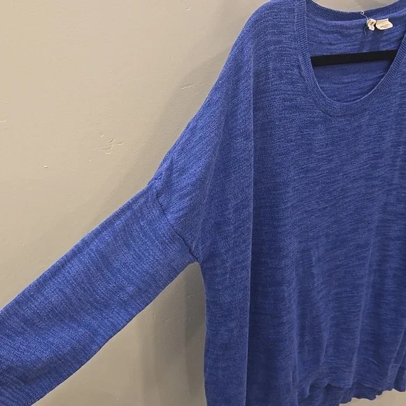 Anthropologie Moth Doman Sleeve Tunic Sweater Blue L - Picture 3 of 9